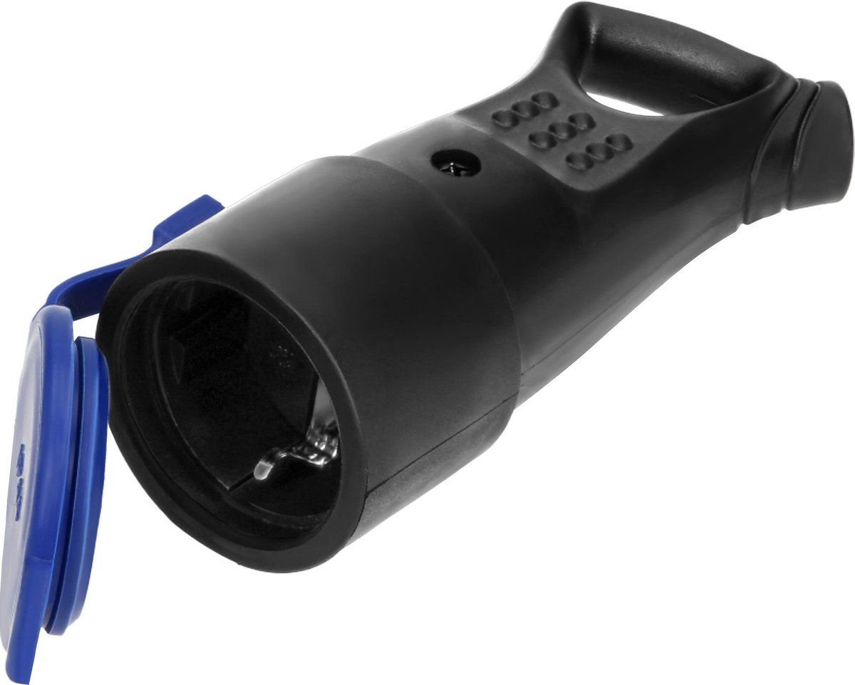 ABC-LED Contra stekker - rubber waterdicht - 230V - Premium Orno - Zwart