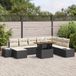 vidaXL Tuinbank Set 9-delig Zwart Polyrattan