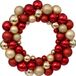 Feeric lights and Christmas Couronne de Noël/Couronne de porte - Boules de Noël en plastique - Rouge/Or - 35 cm