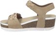 Josef Seibel Quinn 22 beige dames platte sandalen met klittenband en sleehak