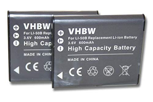 VHBW 2 x reservebatterij voor Ricoh DB-100, DB-110 voor camera Digicam DSLR (600mAh, 3,6V, Li-Ion)