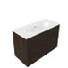 Saniclass Meuble de salle de bain avec cadre en bois - 100x45x73.9cm - Lavabo en céramique Chaci Blanc - 1 vasque - Sans trou de robinetterie - 2 tiroirs - Chêne mat anthracite