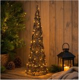 Anna's Collection LED kegel kerstboom lamp - 60 cm - 100 led lampjes - warm wit