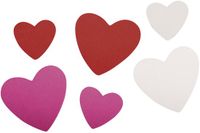 Rayher hobby materialen Plak hartjes mix kleuren - 200x stuks Crepla foam hartjes - zelfklevende stikkers - knutselen - 3 tot 4 cm