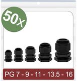 Quadrios 24CA388 Wartel PG7, PG9, PG11, PG13.5, PG16 Polyamide Zwart 50 stuk(s)