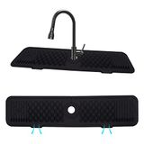 Siliconen kraanmat voor keukenspoelbak, watervanger, watervanger, voor keuken en badkamer, werkblad beschermen, 61 x 14 x 0,5 cm