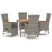 VidaXL 3-delige Tuinset met Kussens, Poly Rattan, Grijs