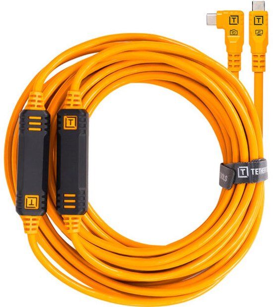 Tether Tools Leverlock and Cable Kit 10G USB-C to USB-C 9.2m Straight To Right Orange