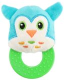 Baby Mix Uil pluche rammelaar met bijtring - Babyspeelgoed