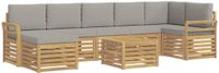 vidaXL Buiten bankenset 8 st Wit en Lichtgrijs Polyester