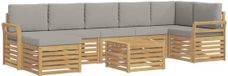 vidaXL Buiten bankenset 8 st Wit en Lichtgrijs Polyester