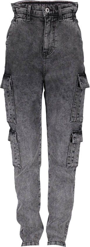 Frankie & Liberty Bird Cargo Meisjes Broek - Dark Grey Denim - Maat 128 - Herfst/Winter 2024