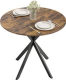 Homcom Eettafel Spaanplaat, Staal, 80L x 80B x 75H cm, Rustiek Bruin