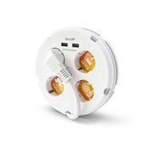 Garza - Ronde meervoudige stekkerdoos met 4 stopcontacten en 2 USB-poorten