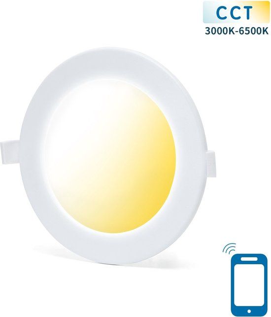 Aigostar Downlight - Inbouwspot Ø 17cm WiFi CCT 3000K-6500K - LED 12W