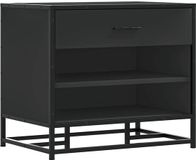 vidaXL Schoenenbank zwart 60x40x53,5 cm bewerkt hout en metaal