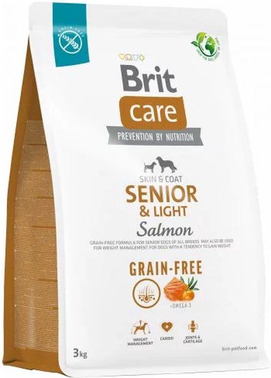Brit Care Grain-Free Senior & Light Skin & Coat Zalm - Hondenvoer - 3 kg