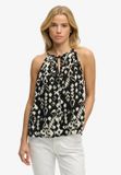 Superdry Beach Cami Top Dames Aztec Ikat Noir Viscose