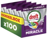 Dreft Platinum Miracle All-In-One Vaatwastabletten Citroen - 100 stuks