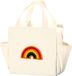Sac à lunch isolé de grande taille sans marque - Toile avec broderie arc-en-ciel