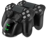 INF Dubbel laadstation voor twee PS4 / PS4 Slim / PS4 Pro-controllers, zwart