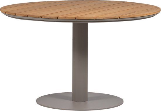 WOOOD Vela Tuintafel - Hout/Metaal - Naturel - Rond - 75x122x122 cm
