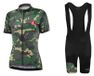 Merkloos Fietskleding set voor dames, met korte mouwen en padding