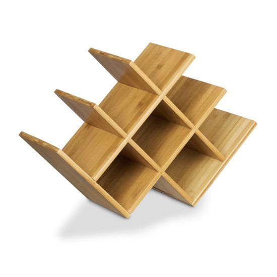 Relaxdays - Wijnrek bamboe voor 8 flessen - hout
