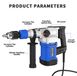 Perceuse filaire - SDS-Plus - 1500 W - Poignée latérale multipositions - Pour travaux lourds - Bleu