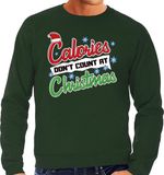 Bellatio Decorations Shoppartners Bv Foute Kersttrui / sweater - Calories dont count at Christmas - groen voor heren - kerstkleding / kerst outfit XL