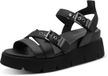 Tamaris - Dames - Plateau sandalen - Zwart - Maat 41