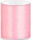 Merkloos Hobby/knutsel satijnen sierlint - roze - 10 cm x 25 mtr - cadeau lint