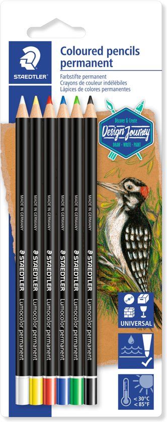 Staedtler Lumocolor permanent glasochrom - blister 6 st