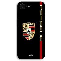 Porsche iPhone 17-hoesje PORSCHE-logo rood en goud op zwarte achtergrond Maniacase