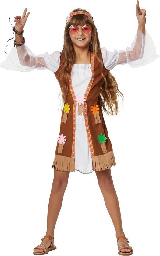 Tectake dressforfun - Groovy Hippie Squaw 152 (11-12y) - verkleedkleding kostuum halloween verkleden feestkleding carnavalskleding carnaval feestkledij partykleding - 302576