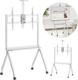 Maclean TV-standaard / trolley, camera plank, op wielen, 55-100", max. belasting 120kg/10kg plank, max. VESA 900x600, wit, MC-114 W