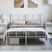Blanc 150x200 Cm 885435 Cadre de lit, structure de lit, lit adulte métal sans matelas et pied de lit