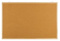 OFFICER PRODUCTS Kurken prikbord / 90 x 60 cm / 1 stuk/Rechthoekig/Kurkbord/Kurkwand/Perfect voor thuis en kantoor/Prikbord met houten frame