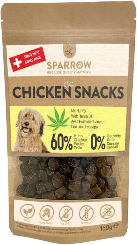 SPARROW Pet Kip Snacks met CBD - 150g