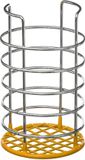 Secret de Gourmet 5Five Ronde keukengerei houder - zilver/geel - 19,5 cm - van RVS