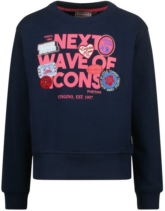 Vingino Noura Meisjes Sweater Katoen Dark Blue Maat 176