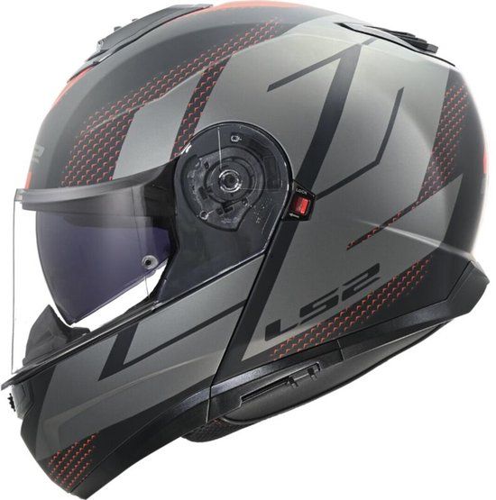 LS2 FF908 Strobe II Code Zwart Grijs Systeemhelm - Maat L - Helm