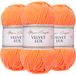 Utopia Crafts Velvet Lux Chenille Garen 3×100g – Superzacht Dik Garen voor Haken & Breien, Dekens, Speelgoed, Amigurumi – Haaknaald 5,5mm, Pluizig (Zachte Perzik)