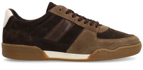 Manfield - Heren - Bruine suède sneakers - Maat 41