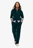 Superdry - Pantalon de jogging en velours à jambe large - Femme - Vert