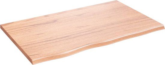 vidaXL Wandschap - 80x50x2 cm - Massief Eikenhout - Lichtbruin