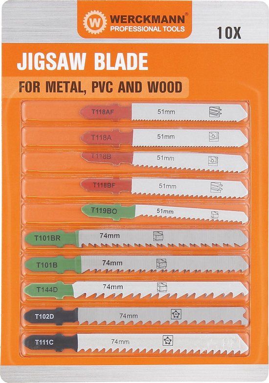 Werckmann Hout en Metaal Decoupeerzaagbladen 10-delig