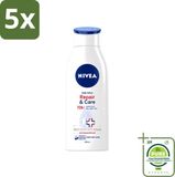 Nivea Repair & Care Body Lotion voor zeer droge huid, 400 ml - Grote verpakking - 5 stuks