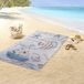 Drap de plage "Boot & Zee" 100x180 cm Bleu