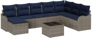 vidaXL Tuinbank - Set - Grijs - poly - rattan